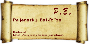 Pajenszky Balázs névjegykártya