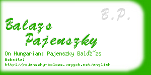 balazs pajenszky business card